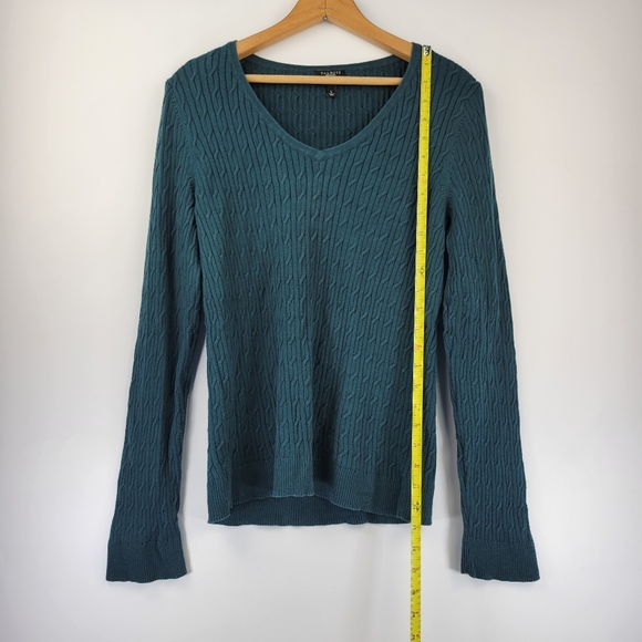 Talbots Womens Sweater Size Large Pima Cotton Pullover Cable Knit - Picture 5 of 9